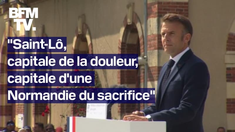 Discours d'Emmanuel Macron en hommage aux victimes civiles du Débarquement