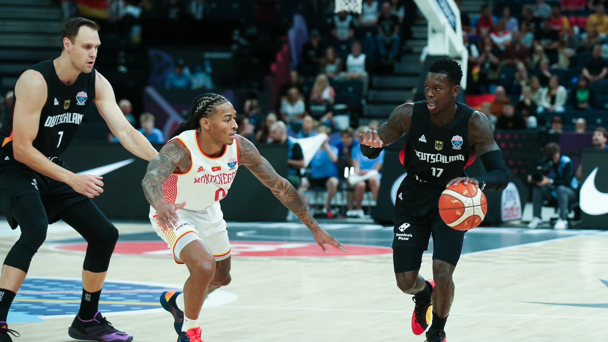 Dennis Schroder avec l'Allemagne lors de l'EuroBasket, le 27 août 2025