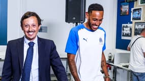 Pablo Longoria avec Pierre-Emerick Aubameyang en août 2023
