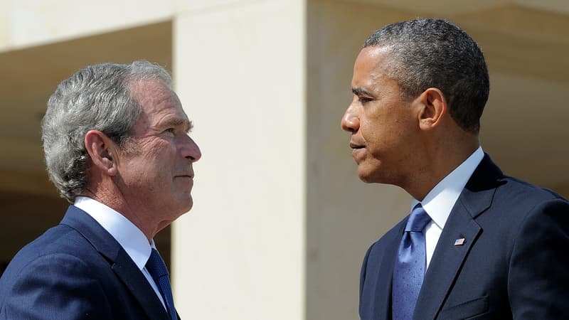 Barack Obama et George W. Bush à Dallas, au Texas, le 13 avril 2013.
