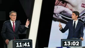 Olivier Faure et Gabriel Attal le 27 juin 2024.