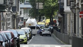 Vue de la scène de la fusillade à Liège. 