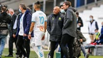Dimitri Payet, Jorge Sampaoli et Jacques Abardonado, à Marseille le 13 mars 2021