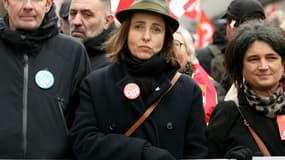 La secrétaire générale de la CGT Sophie Binet lors d'une manifestation des fonctionnaires à Paris, le 5 décembre 2024 