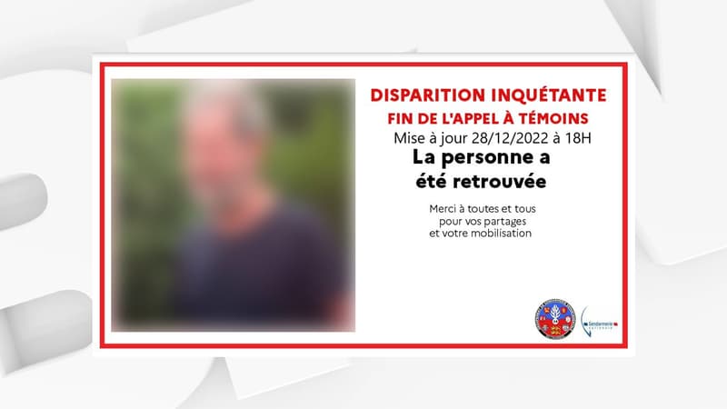 La gendarmerie du Calvados indique que l'homme a été retrouvé.