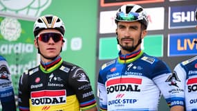 Remco Evenepoel et Julian Alaphilippe en octobre 2023.