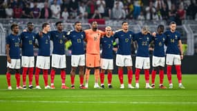 Les joueurs de l'équipe de France avant le match amical en Allemagne (2-1), le 12 septembre 2023