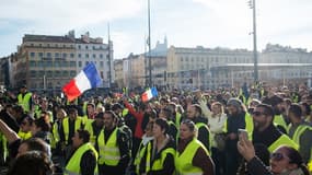 Des gilets jaunes à Marseille le 1er décembre.
