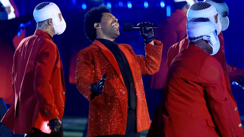 The Weeknd lors du show de la mi-temps du Super Bowl, le 7 février 2021