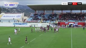Rugby: la dernière action du match entre le Stade Niçois et Tarbes