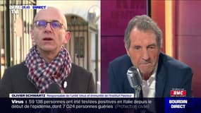 Le professeur Olivier Schwartz estime que "le virus n'est pas considéré comme un virus se baladant dans les airs"