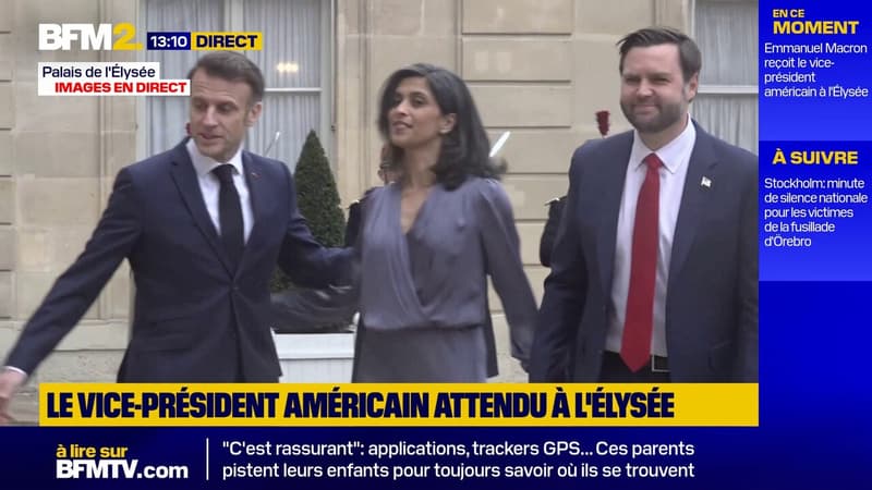 J.D. Vance, vice-président des États-Unis arrive à l'Élysée