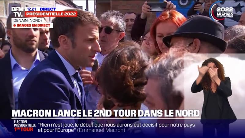 Emmanuel Macron lance sa campagne du second tour à Denain, dans le Nord