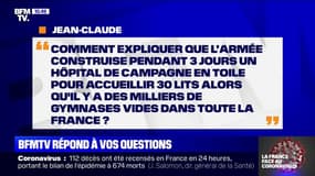 Comment expliquer que l'armée construise un hôpital de campagne alors qu'il y a des gymnases vides dans toute la France ?