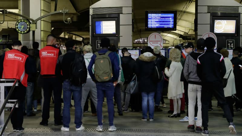 La grève de la SNCF, le 8 avril 2018 à la gare Montparnasse de Paris