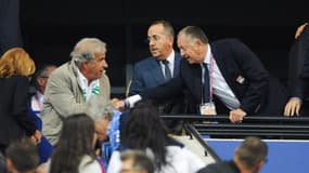 Bernard Caiazzo et Jean-Michel Aulas, président et vice-président du syndicat Première Ligue
