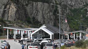 Poste-frontière à la bordure russo-géorgienne le 25 septembre 2022. 