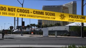 Une scène de crime avec de la rubalise à Las Vegas (États-Unis) le 2 octobre 2017 (photo d'illustration)