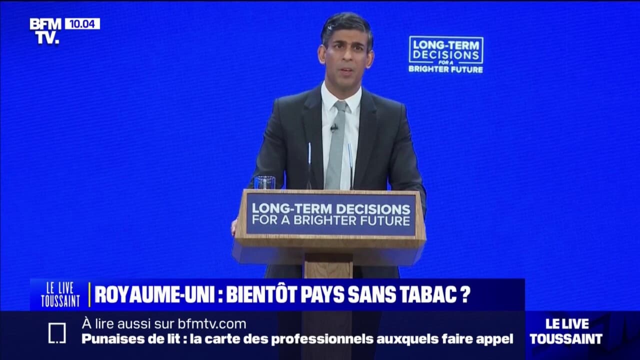 UK Prime Minister announcing the tobacco ban