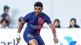Noha Lemina avec le PSG lors d'un match amical face à Al-Nassr en juillet 2023