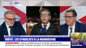 Manifestation de samedi: pour Jean-Luc Mélenchon, ce sera "un moment de jonction entre les gilets jaunes et les salariés qui défendent le régime de retraites"