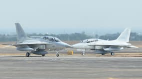Un avion de chasse léger FA-50 de l'armée de l'air philippine à la base aérienne de Clark à Angeles City, province de Pampanga, le 18 novembre 2015.