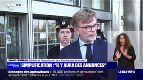 Colère des agriculteurs: "Il y aura des annonces" pour simplifier certaines normes, assure Marc Fesneau (ministre de l'Agriculture)