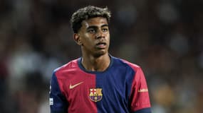 Lamine Yamal avec le FC Barcelone lors d'un match de Ligue des champions, le 1er octobre 2024