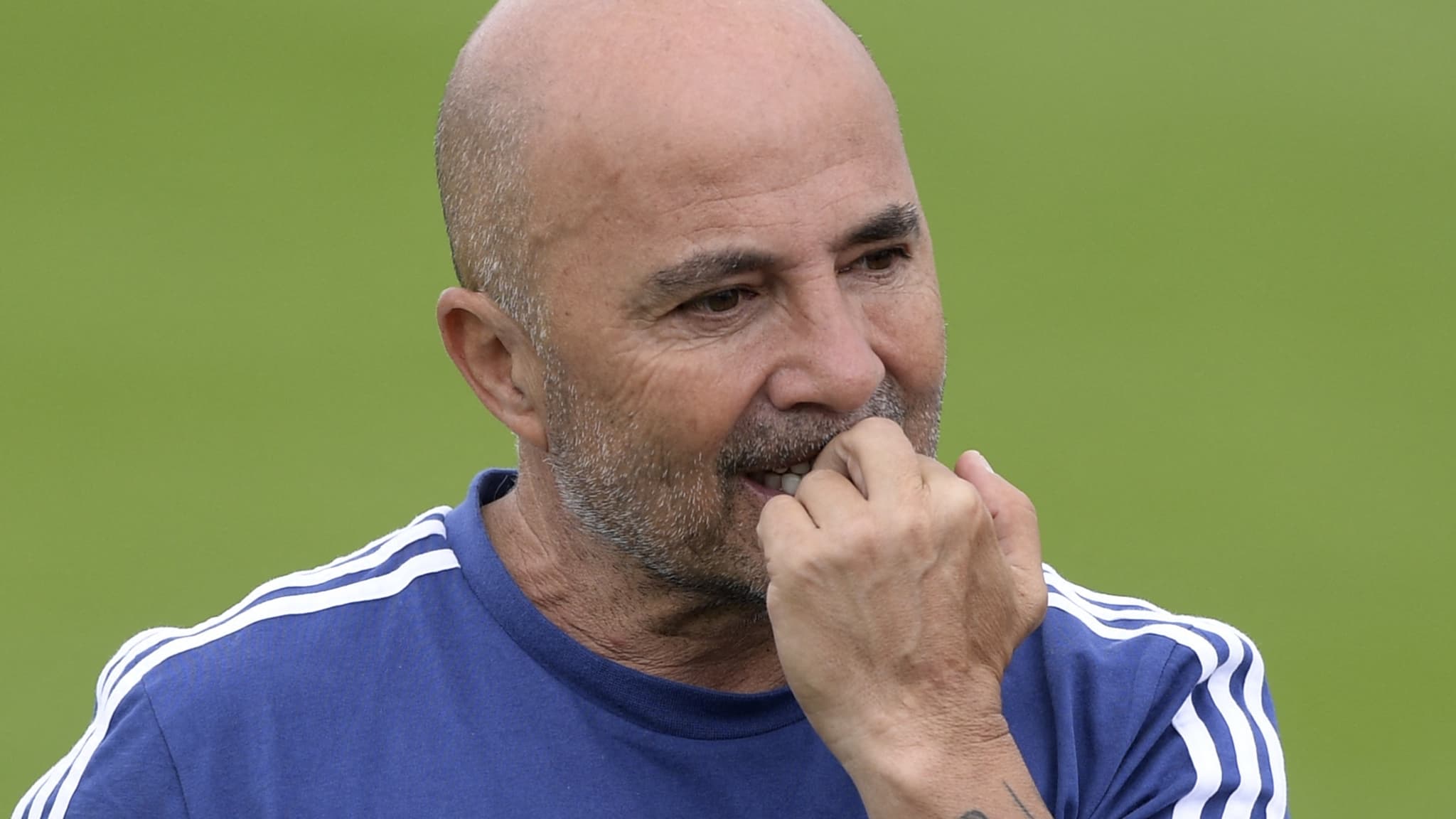Jorge Sampaoli avec l'Argentine en 2018 Jorge Sampaoli avec l'Argentine en 2018