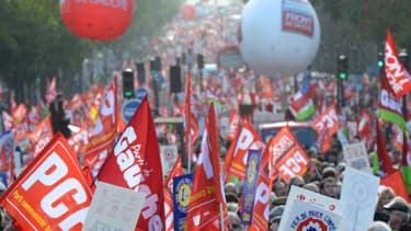 La manifestation de l'extrême gauche contre la fiscalité à Paris le 1er décembre 2013.