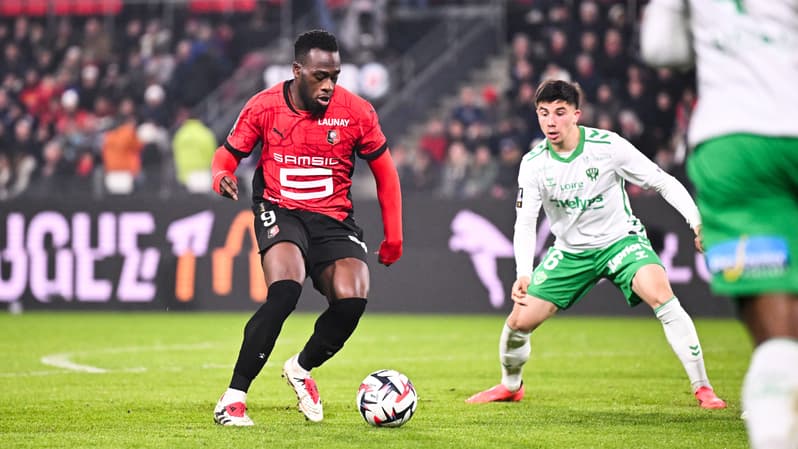 Kalimuendo lors du match Rennes-ASSE, le 30 novembre 2024