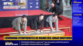 Los Angeles: cérémonie d'empreintes de mains des Jonas Brothers