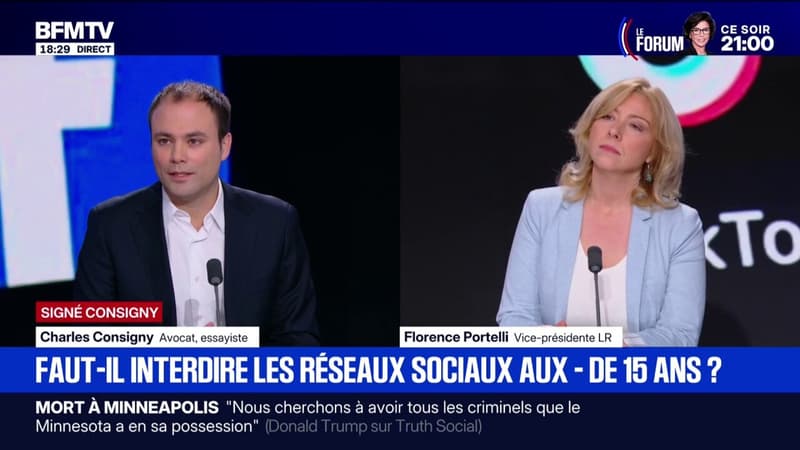 SIGNÉ CONSIGNY - Interdire les réseaux sociaux aux moins de 15 ans: "Pourquoi il faut une loi ? C'est la responsabilité des parents", estime Charles Consigny, avocat et essayiste