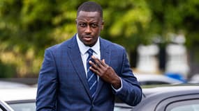 Benjamin Mendy lors de son arrivée au tribunal de Chester, le 16 août 2022