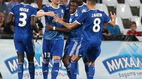 La joie des Strasbourgeois après le but de Stefan Mitrovic