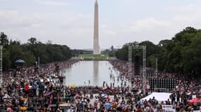 Une foule de manifestants et manifestantes antiracistes s'est réunie à Washington, vendredi 28 août 2020, contre les violences policières. 