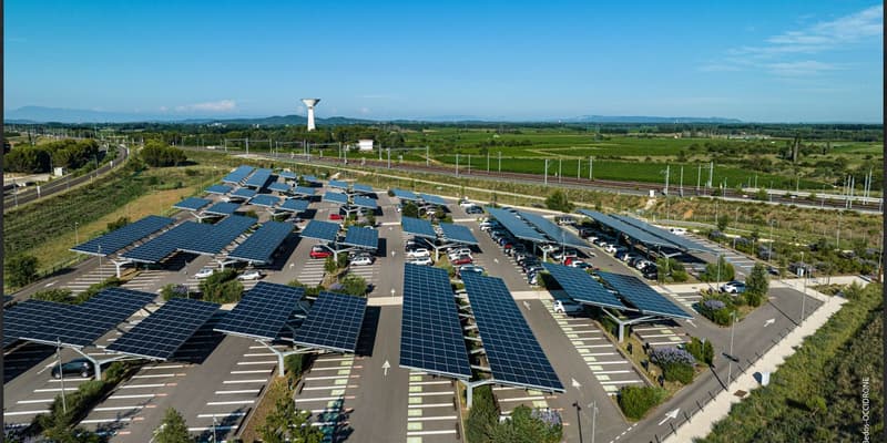 Les installations solaires de la SNCF à Nîmes Pont du Gard