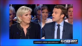 Emmanuel Macron et Marine Le Pen, ce mardi soir
