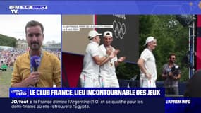 JO 2024: les trois champions français de BMX célèbrent leur victoire au Club France 