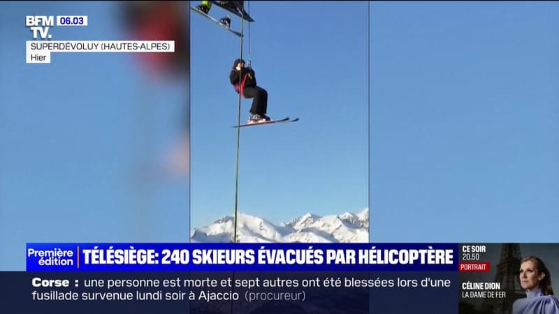 Dans les Hautes-Alpes, 240 skieurs évacués par hélicoptère à cause d'une panne de télésiège