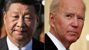 (COMBO) Xi Jinping (gauche) et Joe Biden