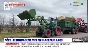 Dans l'Orne, des agriculteurs sont mobilisés ce jeudi sur l'A88 à Sées