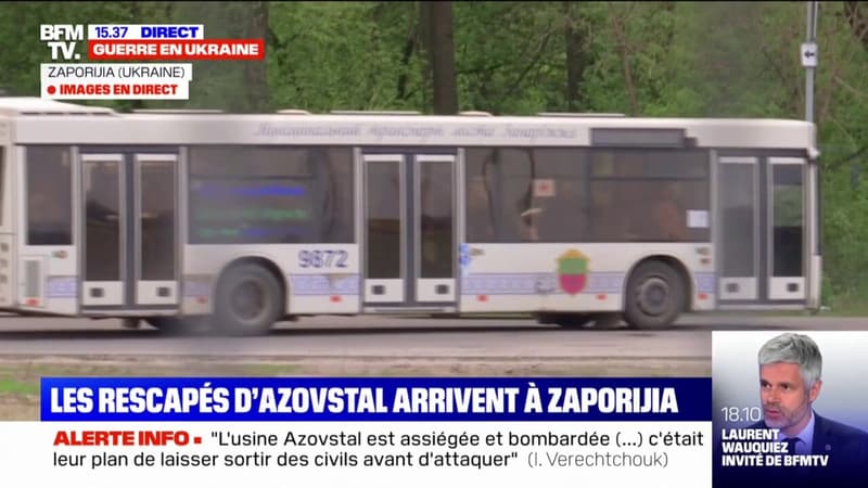 Ukraine : les rescapés d'Azovstal arrivent en bus à Zaporijia