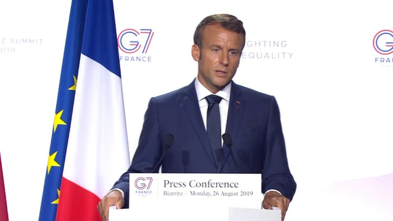 Emmanuel Macron, le 26 août, au G7.