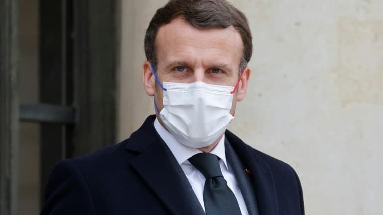 Emmanuel Macron à l'Elysée le 17 mars 2021