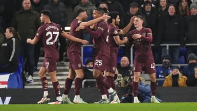 Les joueurs de Manchester City face à Ipswich, le 19 janvier 2025.