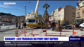 Var: les engins de chantier de retour sur le port de Sanary-sur-Mer