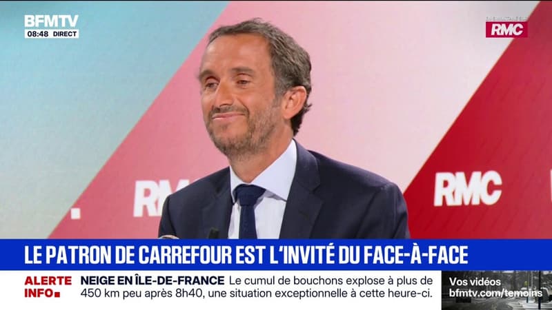 "Un formidable impact sur l'image de la grande distribution": Alexandre Bompard réagit au succès des vidéos de Léonie, jeune caissière dans le magasin de Laval