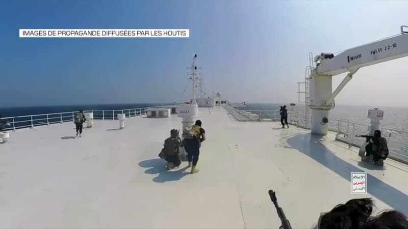 Mer Rouge: les images de l'abordage de rebelles Houthis sur un navire qu'ils pensaient israélien