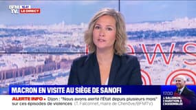 Macron en visite au siège de Sanofi - 16/06